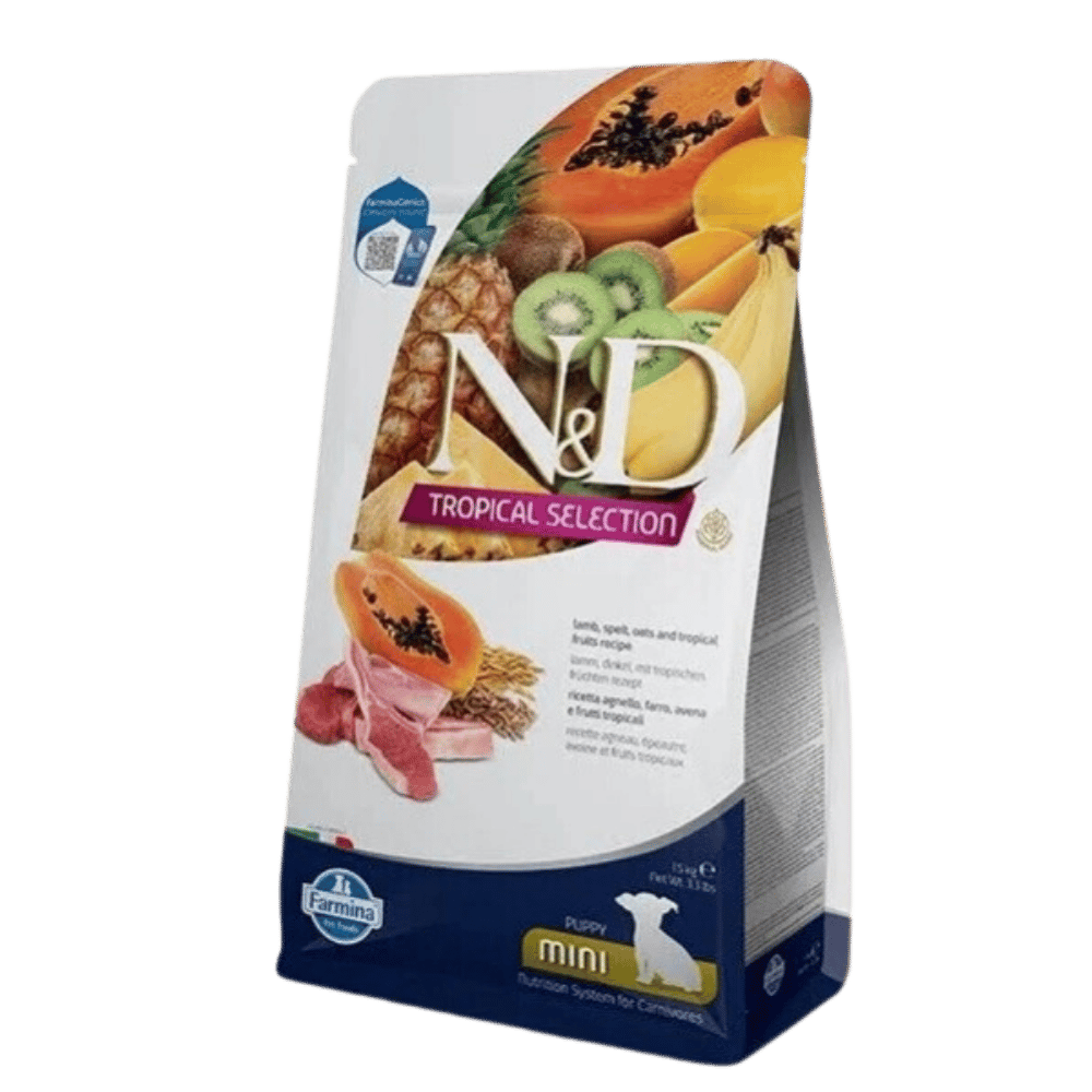 N&D Tropical Selection Kuzu Etli ve Tropikal Meyveli Mini Irk Yavru Köpek Maması 1,5kg
