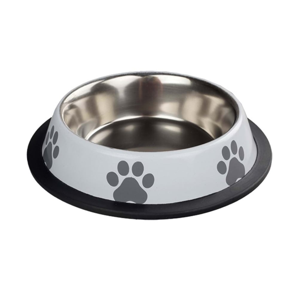 Oripet Pati Baskılı Beyaz Ç. Köpek Mama Kabı-32 Oz- 18Cm