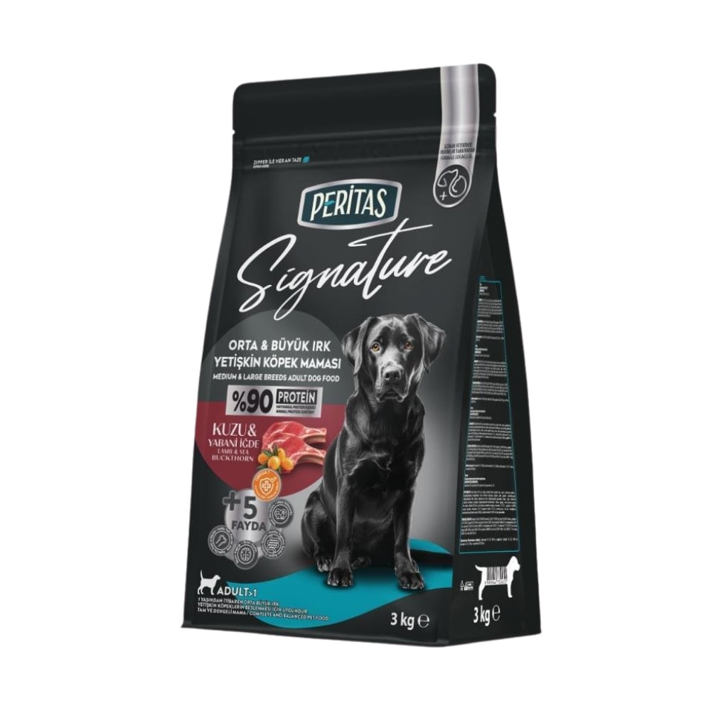 Peritas Signature Kuzulu Orta ve Büyük Irk Yetişkin Köpek Maması 3 Kg