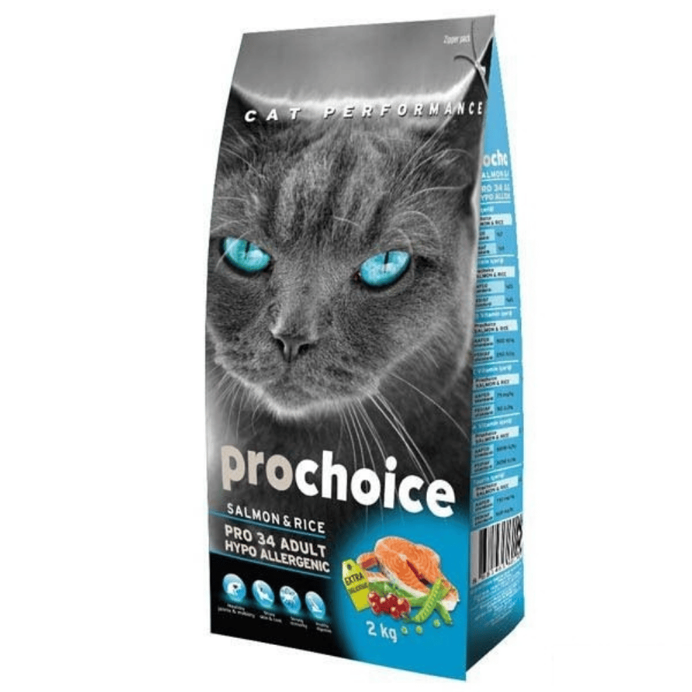 ProChoice 34 Somonlu ve Pirinçli Düşük Tahıllı Yetişkin Kedi Maması 15kg