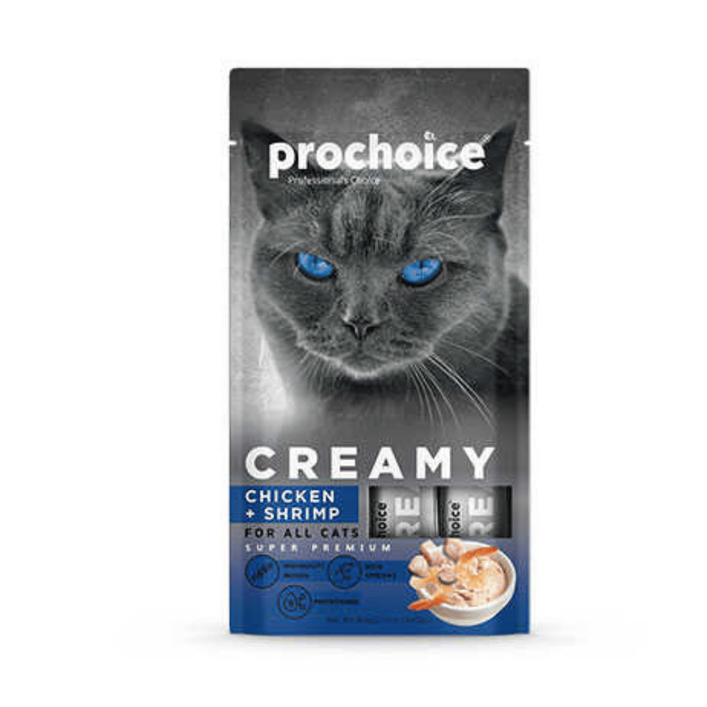 Prochoice Creamy Tavuklu ve Karidesli Sıvı Kedi Ödül Maması 4x15 Gr