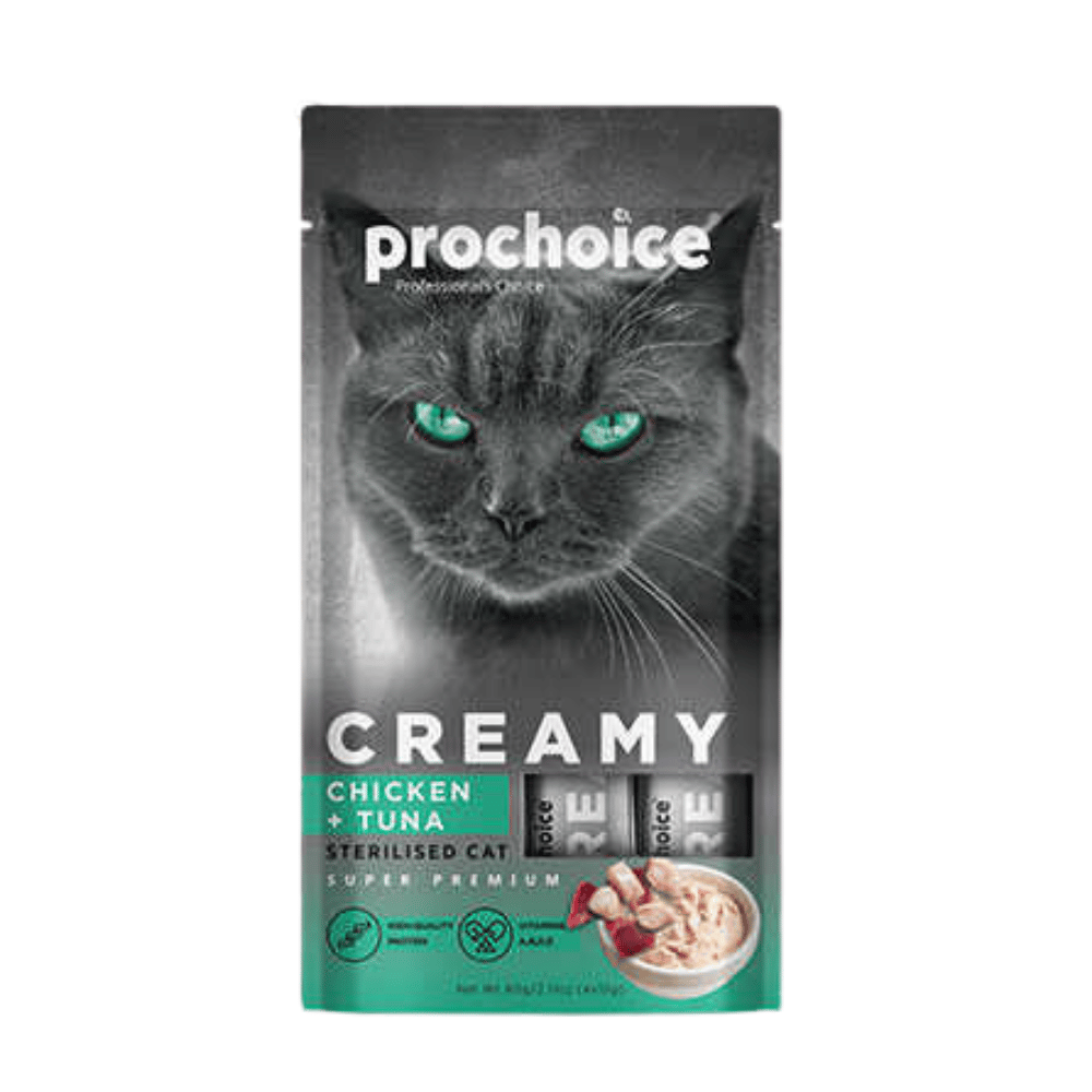 Prochoice Creamy Tavuklu ve Ton Balıklı Sıvı Kedi Ödül Maması 4x15 Gr