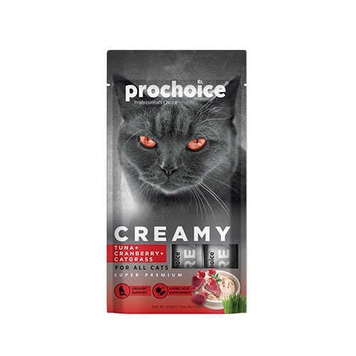 ProChoice Creamy Ton Balıklı Kızılcıklı ve Kedi Otlu Sıvı Kedi Ödül Maması 4x15 Gr