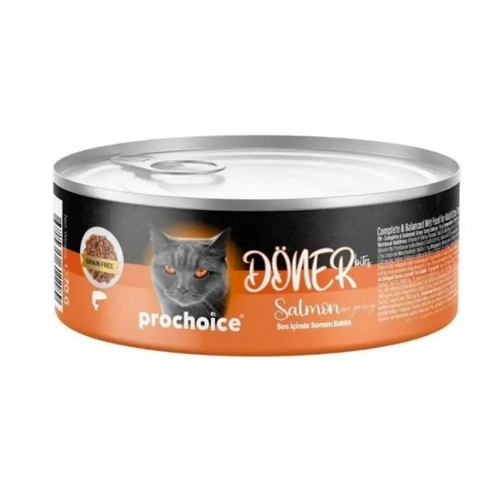 ProChoice Döner Bites Sos İçinde Somonlu Yetişkin Kedi Konservesi 70 gr
