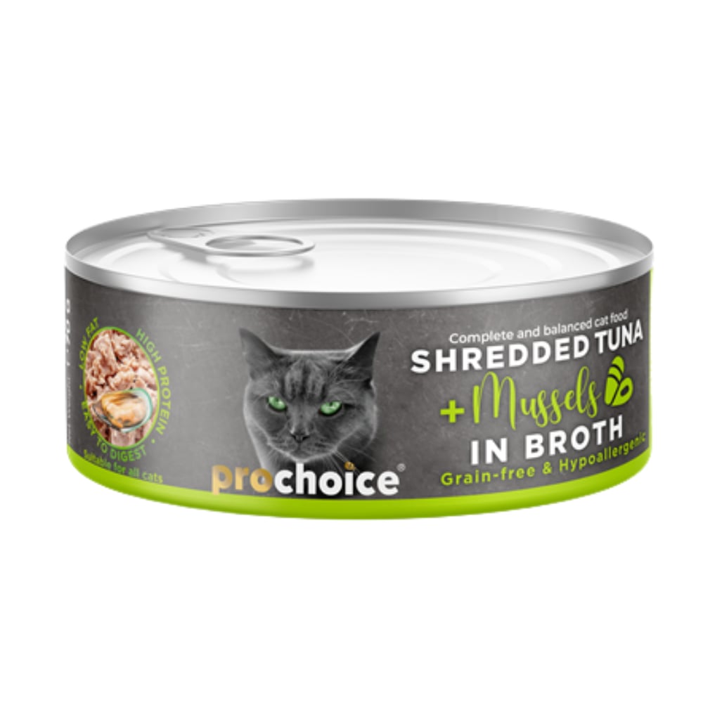 Prochoice Özel Sos İçerisinde Tiftiklenmiş Taze Ton Balıklı Ve Kalamarlı Yetişkin Kedi Konservesi 70 gr