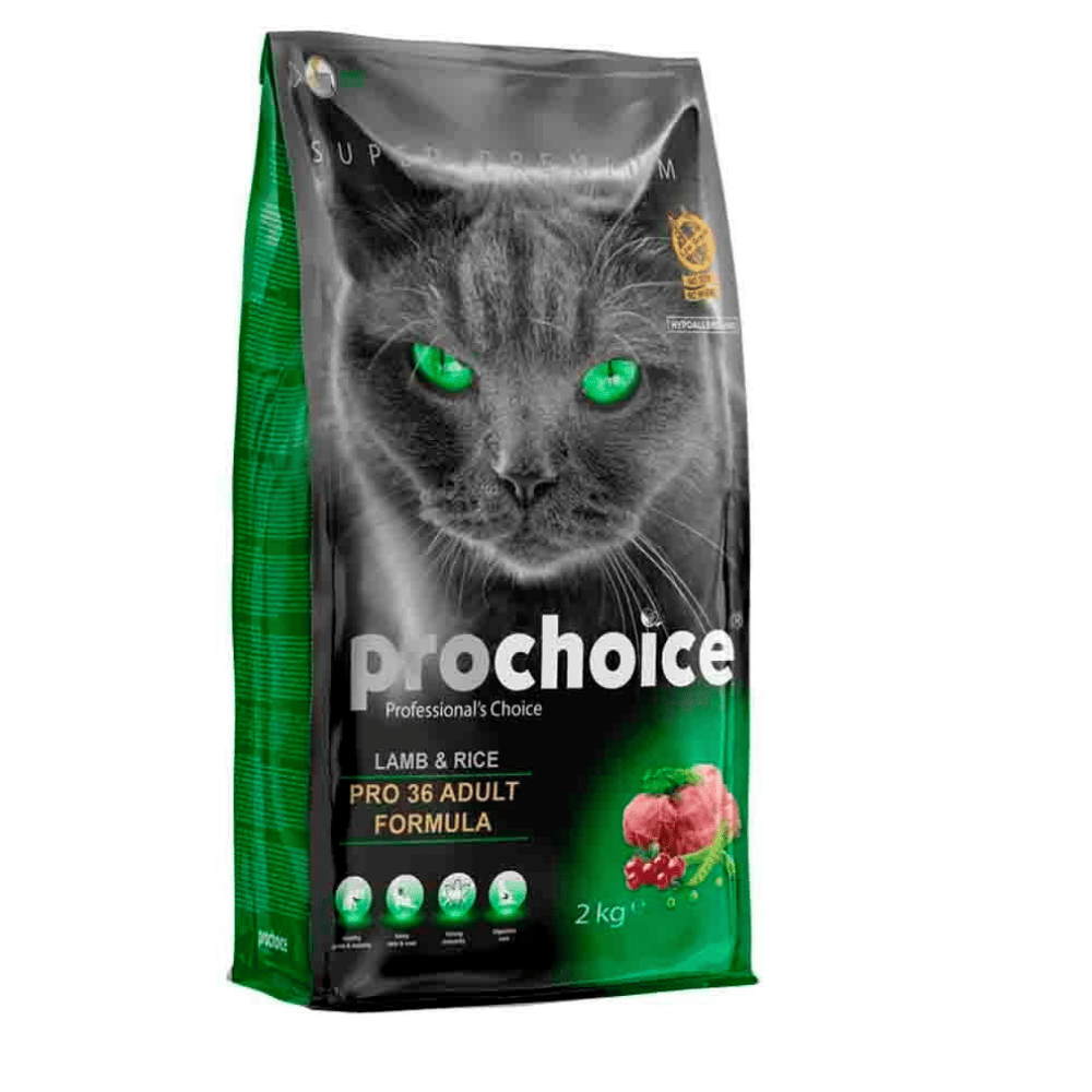 ProChoice Pro 36 Kuzulu ve Pirinçli Düşük Tahıllı Yetişkin Kedi Maması 2kg