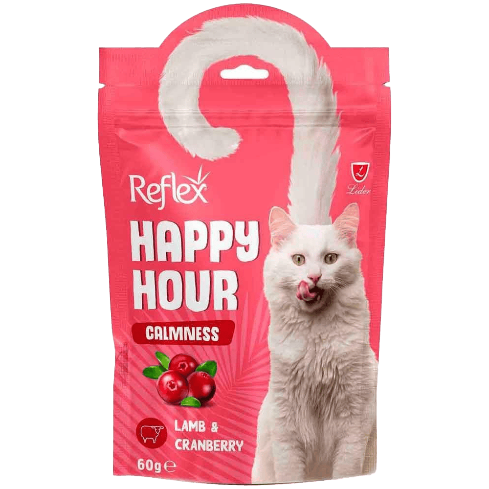 Reflex Happy Hour Calmness Kuzulu ve Kızılcıklı Kedi Ödül Maması 60gr