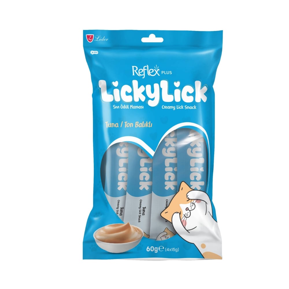 Reflex Plus Lickylick Ton Balıklı Kedi Sıvı Ödül Maması 4x15gr