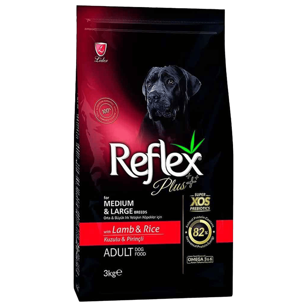 Reflex Plus Orta ve Büyük Irk Kuzu Etli Yetişkin Köpek Maması 3kg