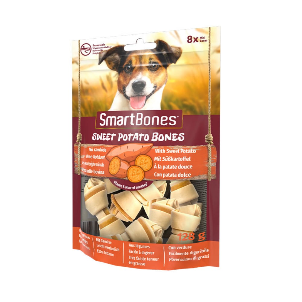 SmartBones Tatlı Patatesli Mini Kemik Köpek Ödülü 8 Parça - 128 Gr