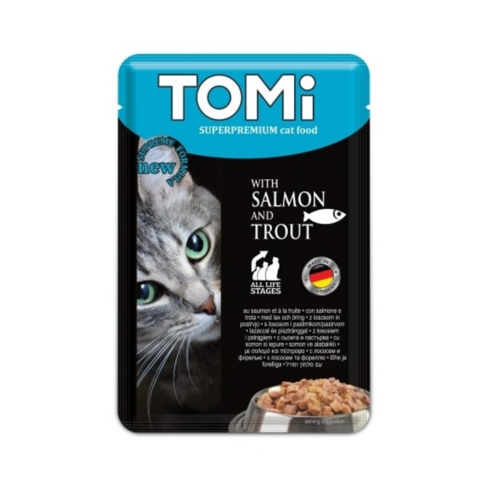 Tomi Pouch Somon ve Alabalıklı Yaş Kedi Maması 100gr