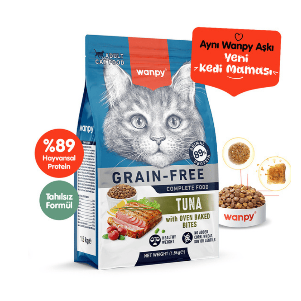 Wanpy Tahılsız Ton Balıklı Yetişkin Kedi Maması 1.5 kg