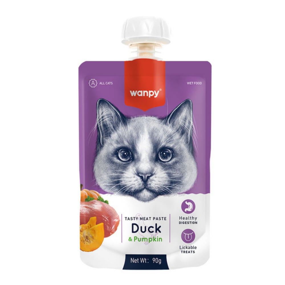 Wanpy Taze Ördekli Ve Bal Kabaklı Kedi Et Ezmesi 90 gr