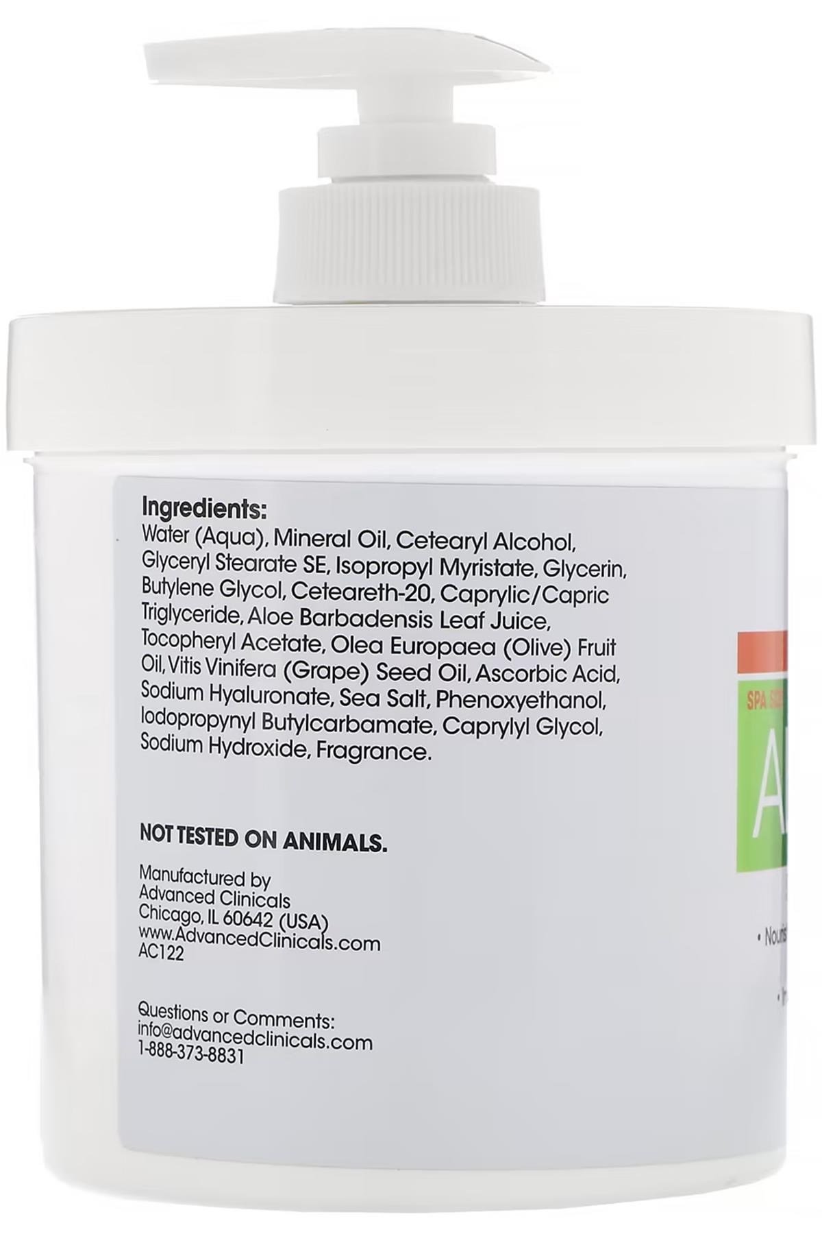 Advanced Clinicals Aloe Vera Yüz ve Vücut Kremi 454GR