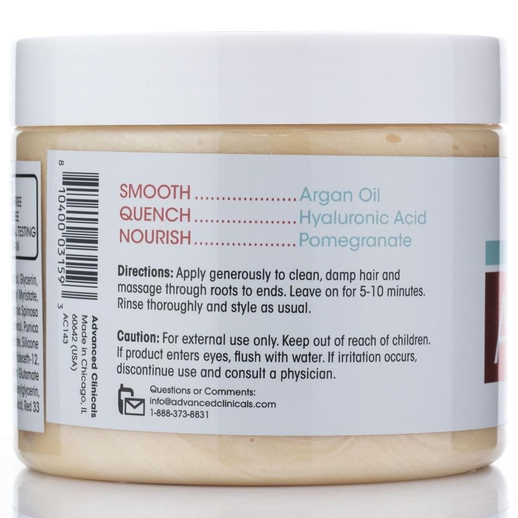 Advanced Clinicals Argan Oil Kabarma Önleyici Onarıcı Saç Maskesi 340GR