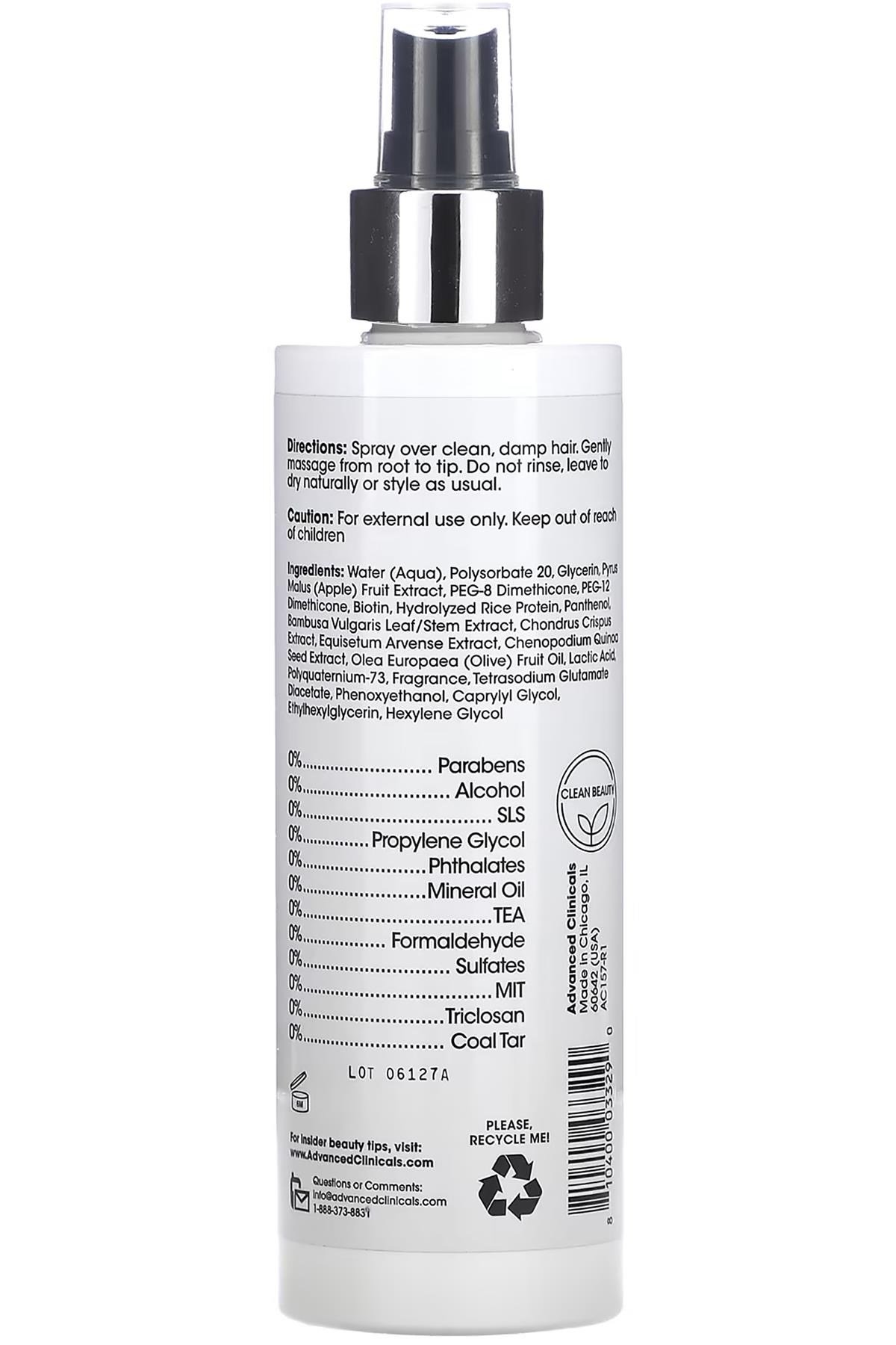 Advanced Clinicals Biotin Durulanmayan Saç Bakım Spreyi 237ML