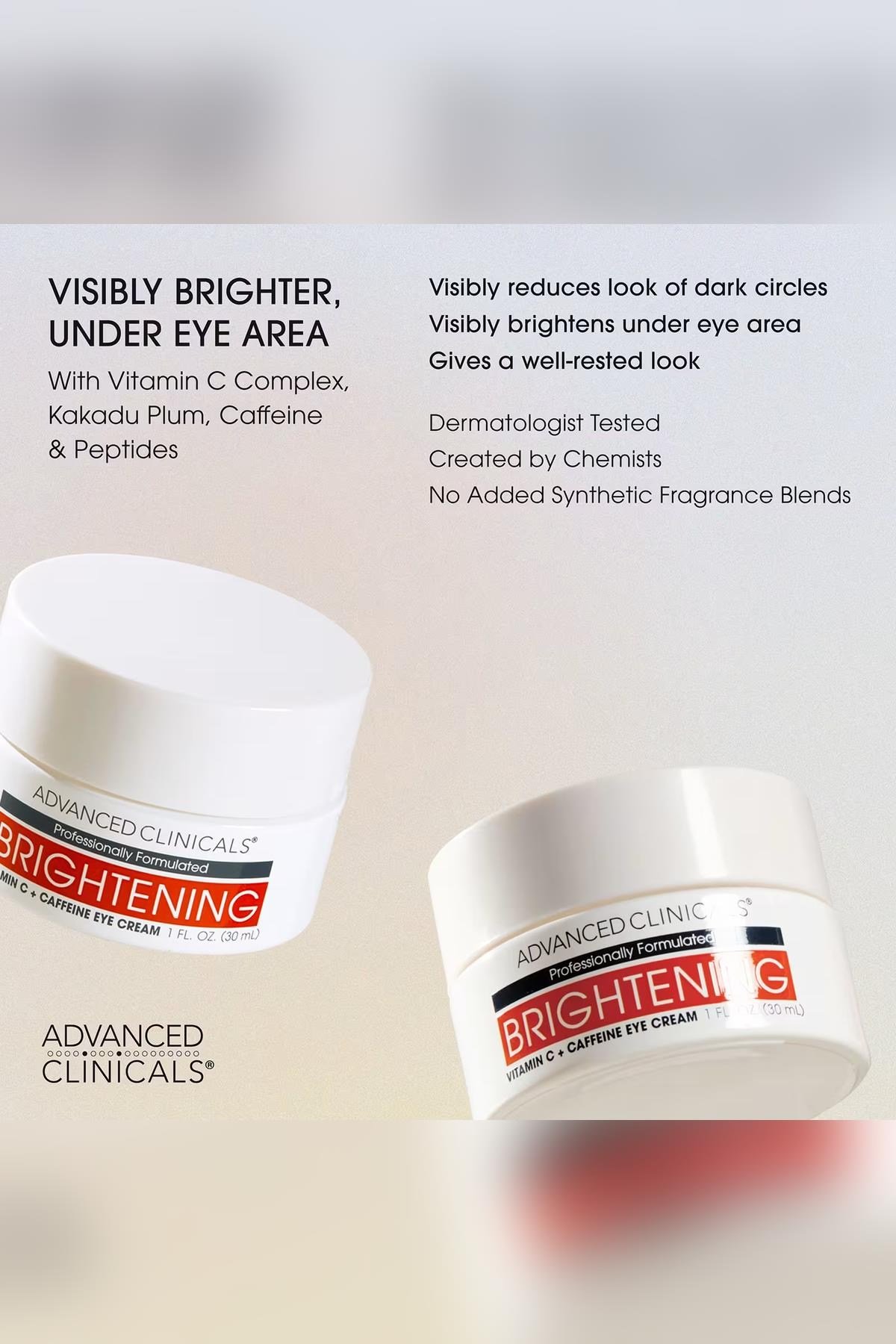 Advanced Clinicals Brightening Vitamin C + Caffeine Aydınlatıcı Göz Kremi 30ML