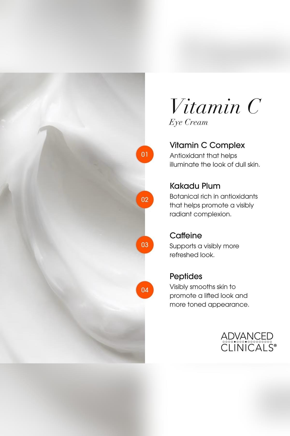 Advanced Clinicals Brightening Vitamin C + Caffeine Aydınlatıcı Göz Kremi 30ML