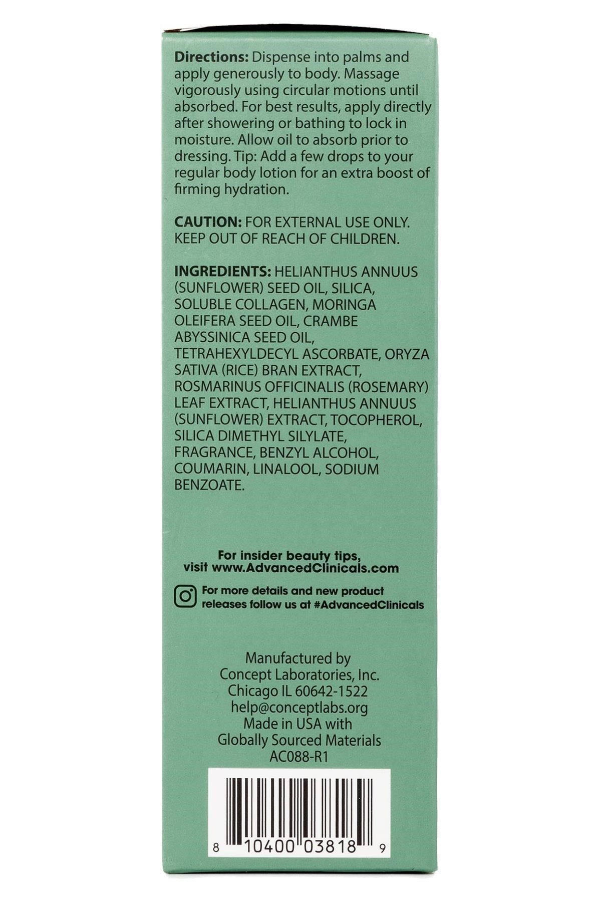 Advanced Clinicals Collagen Sıkılaştırıcı Vücut Yağı 112ML