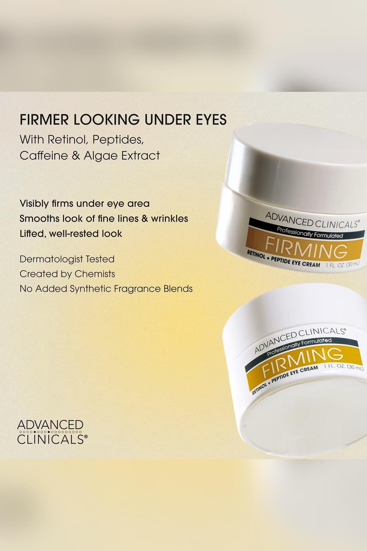 Advanced Clinicals Firming Retinol + Peptide Sıkılaştırıcı Göz Kremi 30ML