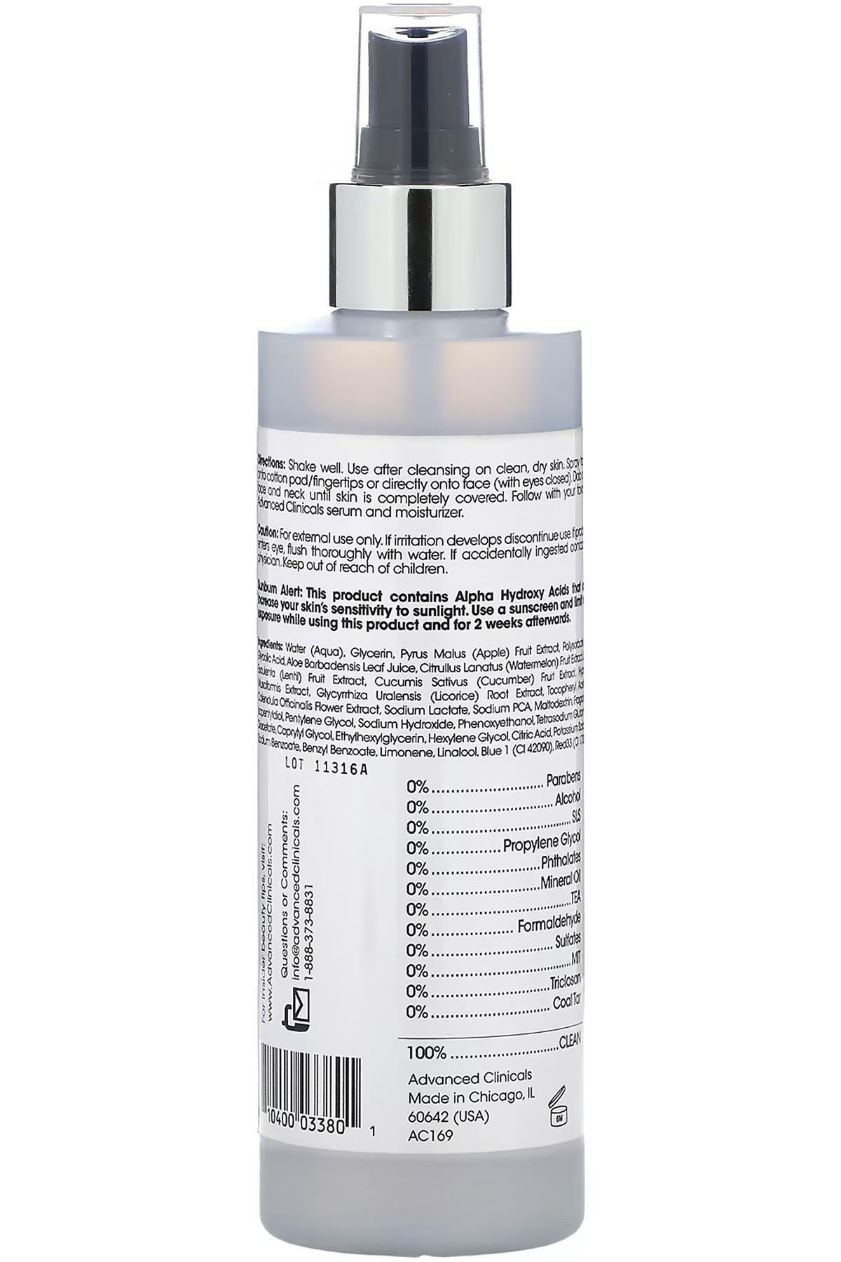 Advanced Clinicals Glycolic Acid Yüz Toniği 237ML