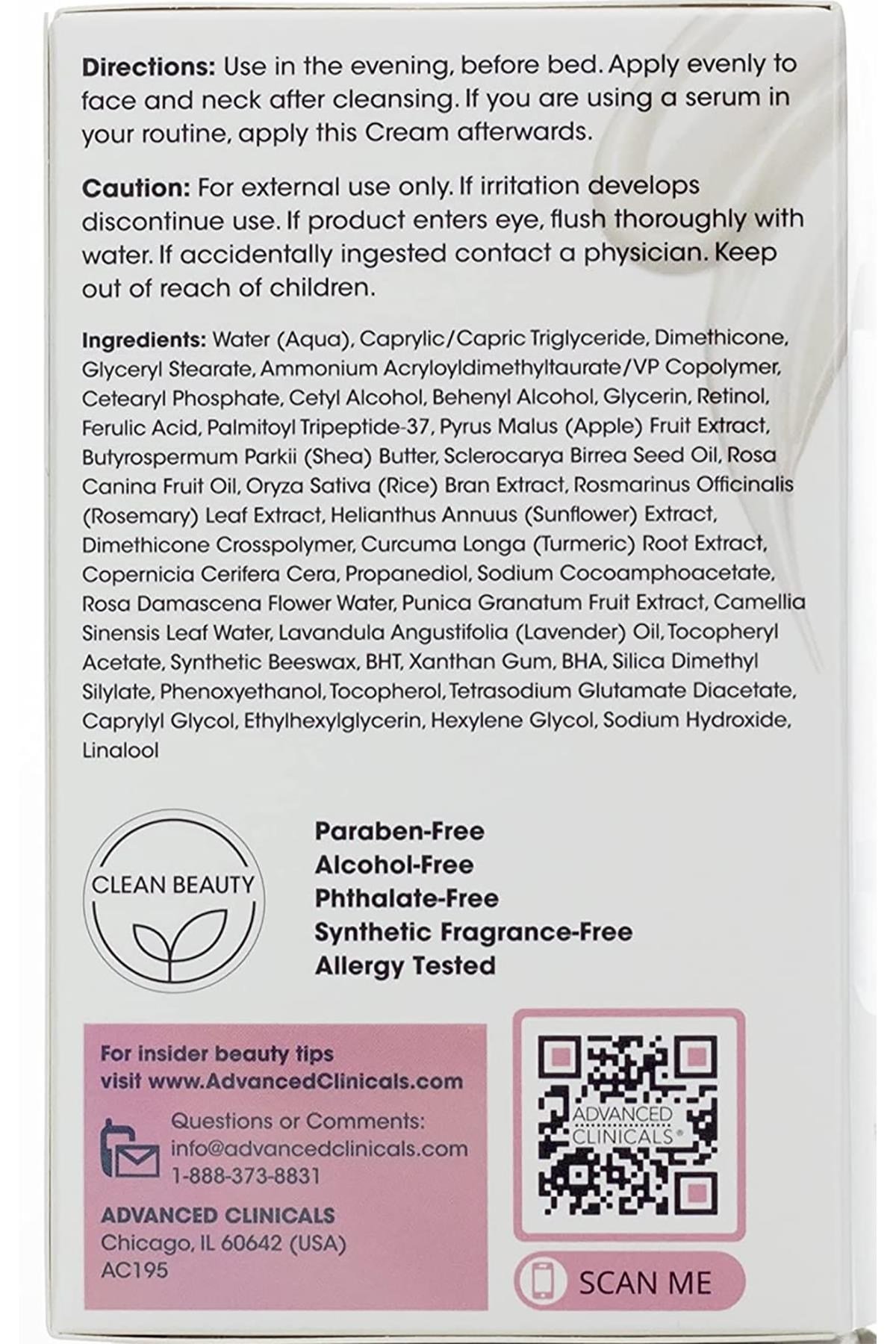 Advanced Clinicals Kapsüllü Retinol Jel Yüz Kremi 59ML
