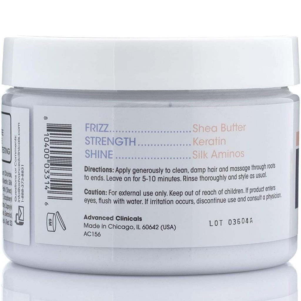 Advanced Clinicals Keratin Yumuşak ve Pürüzsüz Saçlar İçin Saç Maskesi 340GR