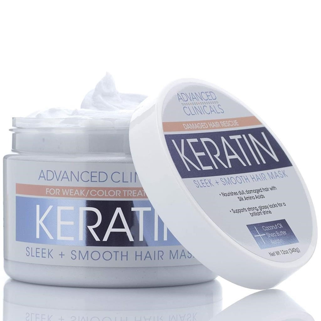 Advanced Clinicals Keratin Yumuşak ve Pürüzsüz Saçlar İçin Saç Maskesi 340GR