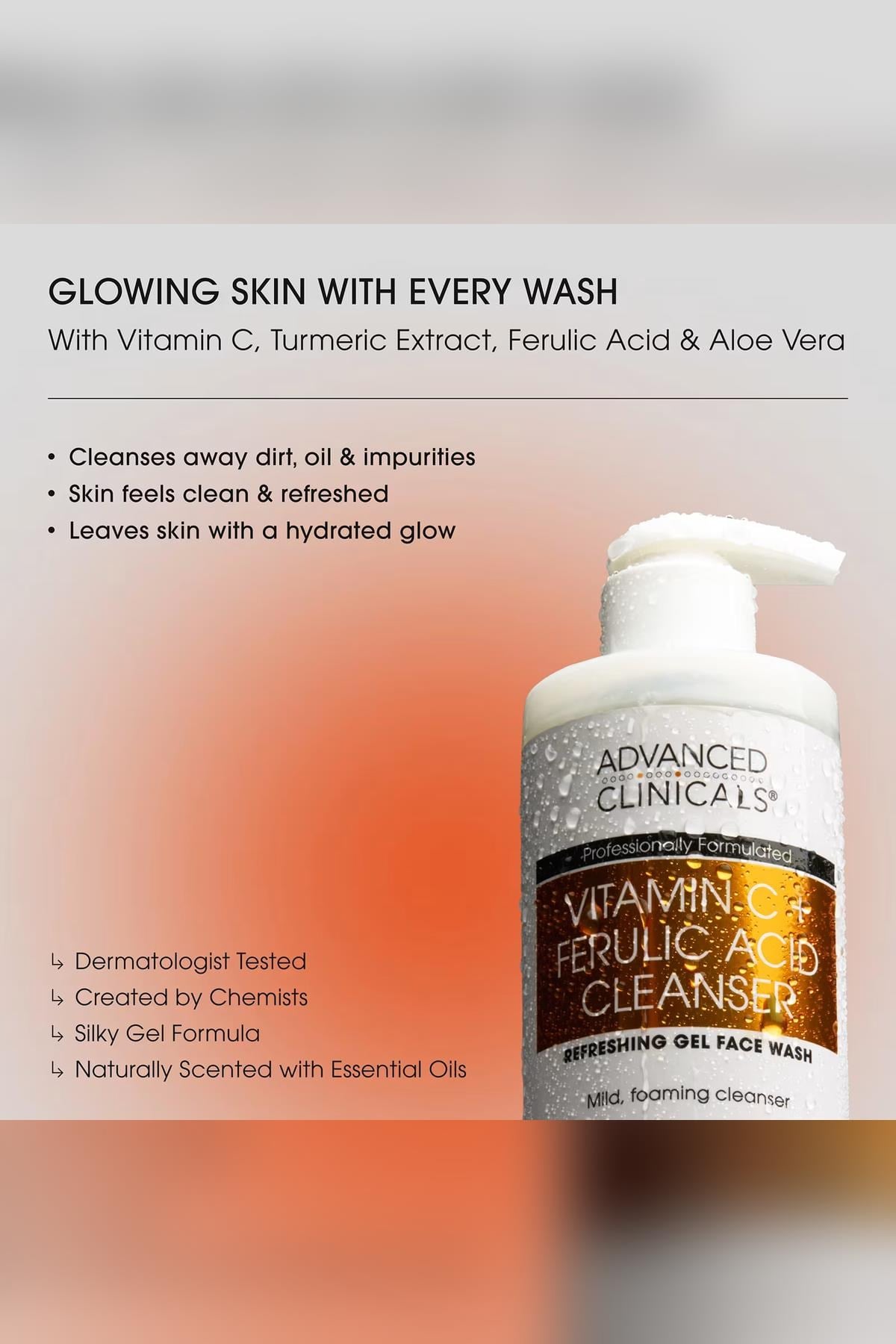 Advanced Clinicals Vitamin C + Ferulic Acid Yüz Temizleme Jeli 347ML