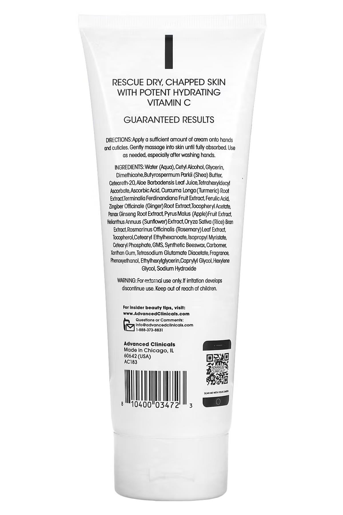 Advanced Clinicals Vitamin C Nemlendirici El Kremi 237ML