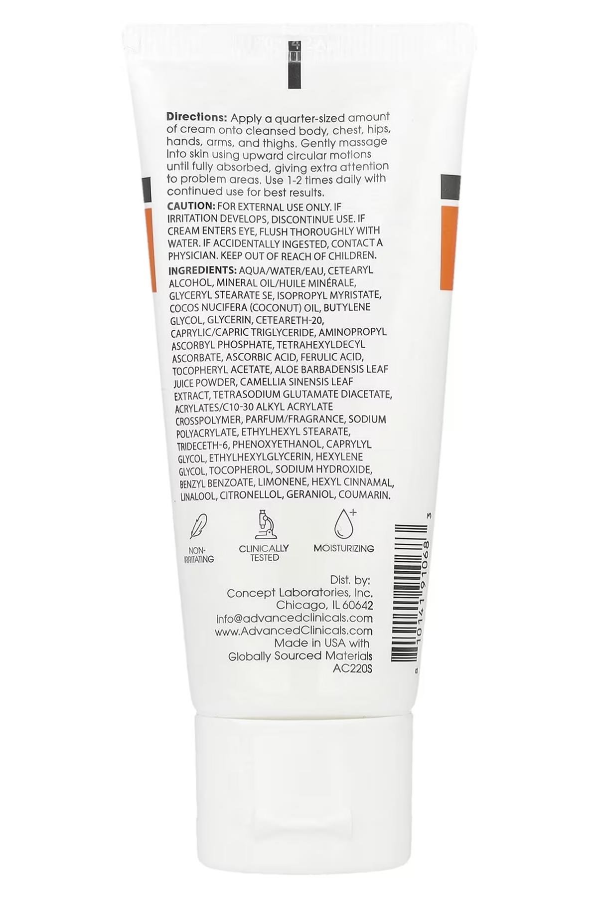 Advanced Clinicals Vitamin C Yüz ve Vücut Kremi 59ML