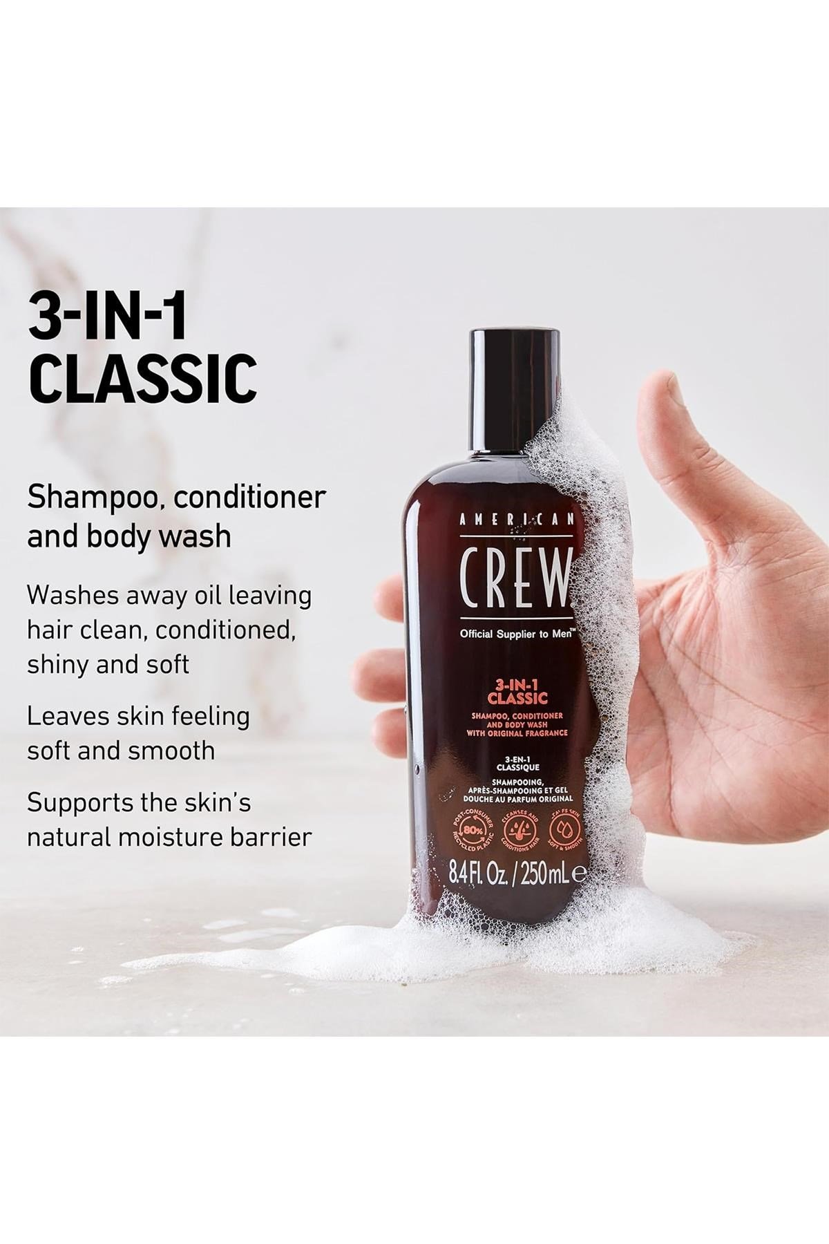 American Crew Men Classic 3’ü 1 Arada Şampuan 250ML