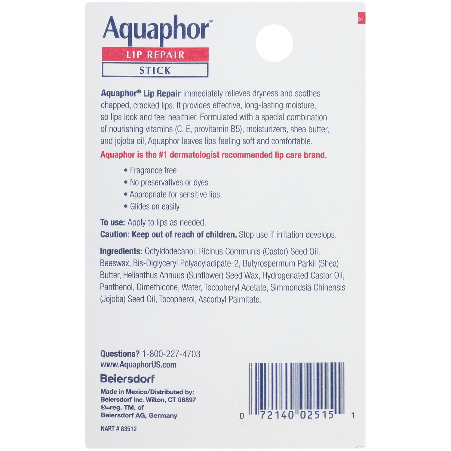 Aquaphor Lip Stick Dudak Kremi 4.8GR
