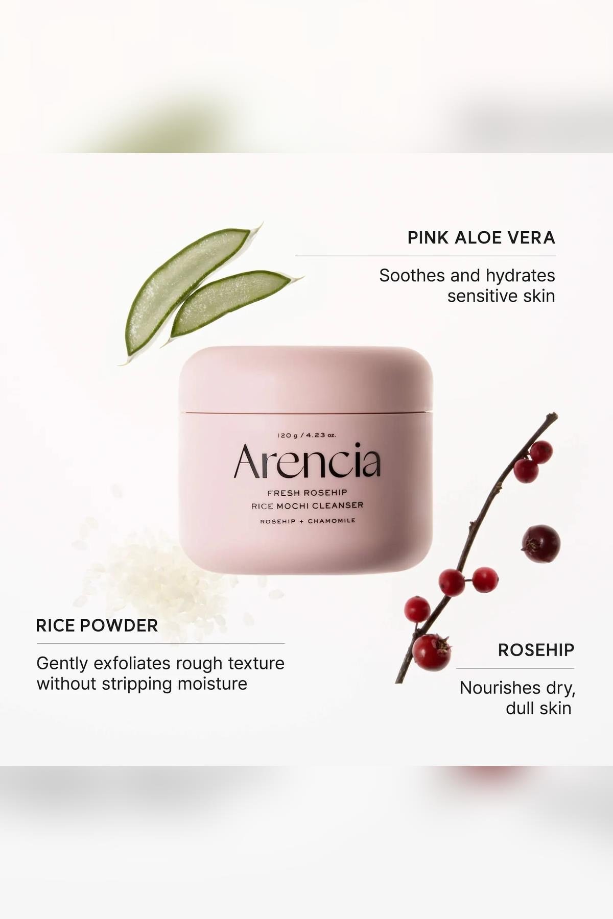 Arencia Fresh Rosehip Rice Mochi Yüz Temizleyici 120GR