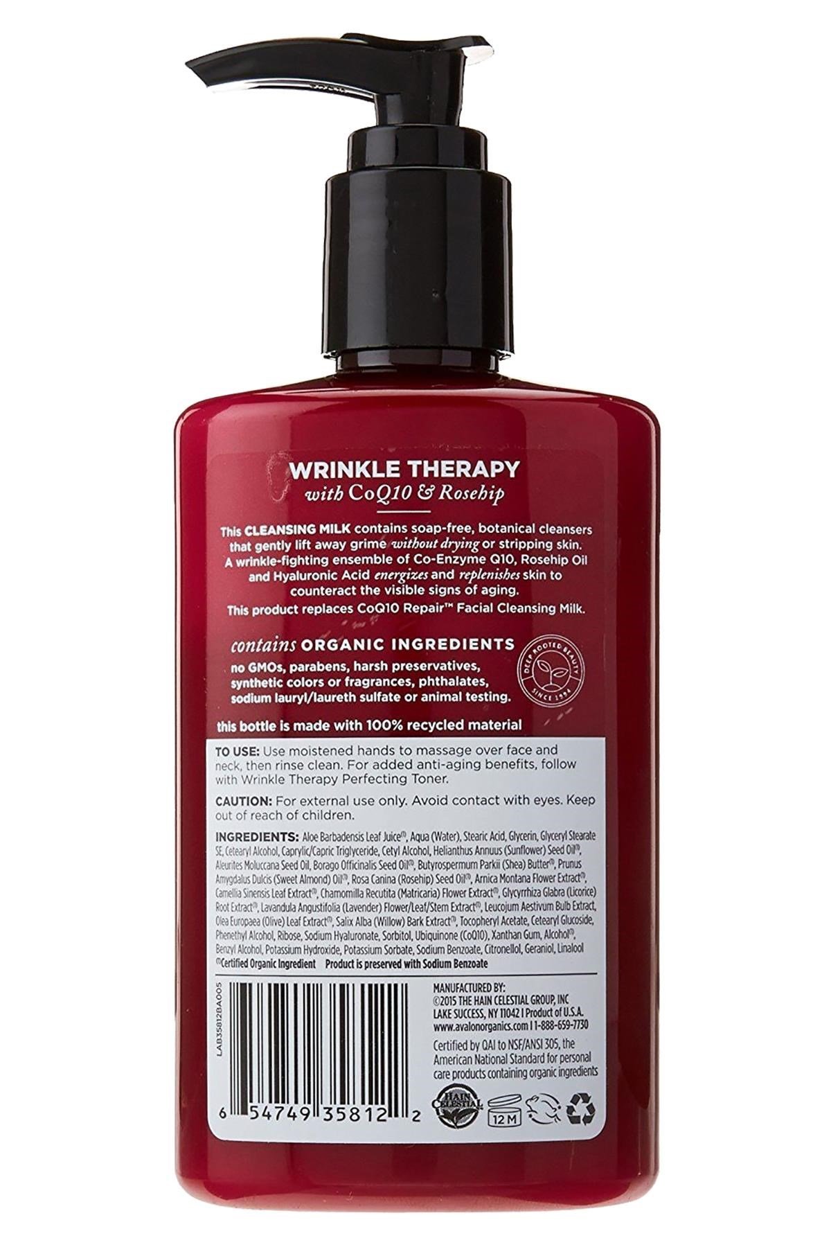Avalon Organics Wrinkle Therapy Temizleme Sütü 250ML