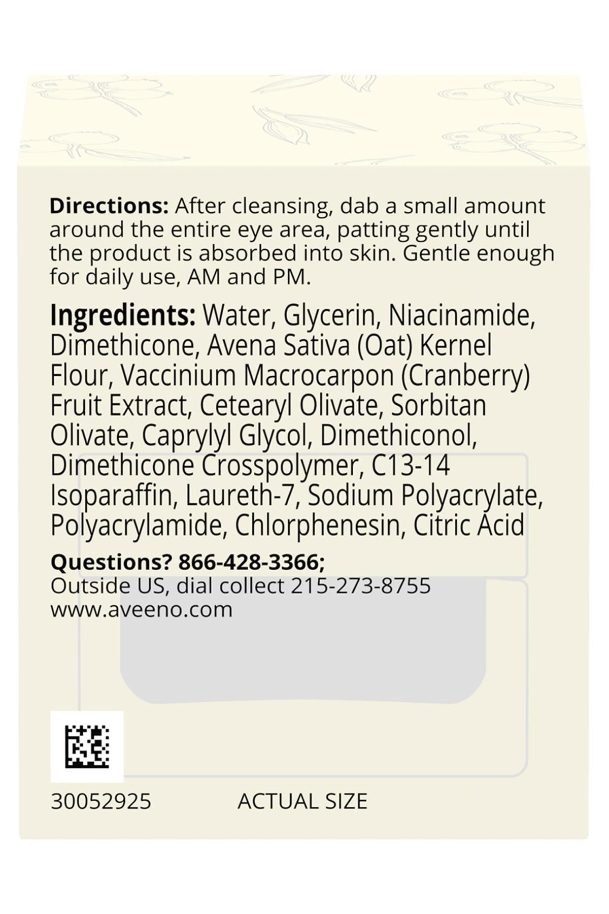 Aveeno Calm + Restore Age Renewal Jel Göz Altı Kremi 14GR
