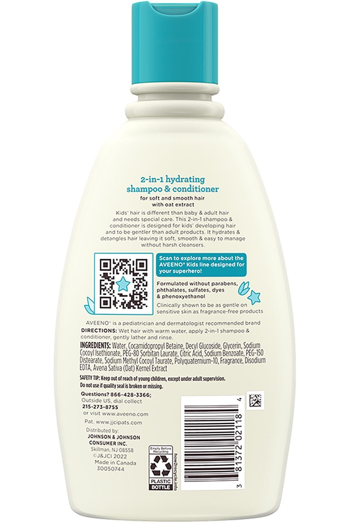Aveeno Kids 2'si 1 Arada Nemlendirici Şampuan ve Saç Kremi 354ML