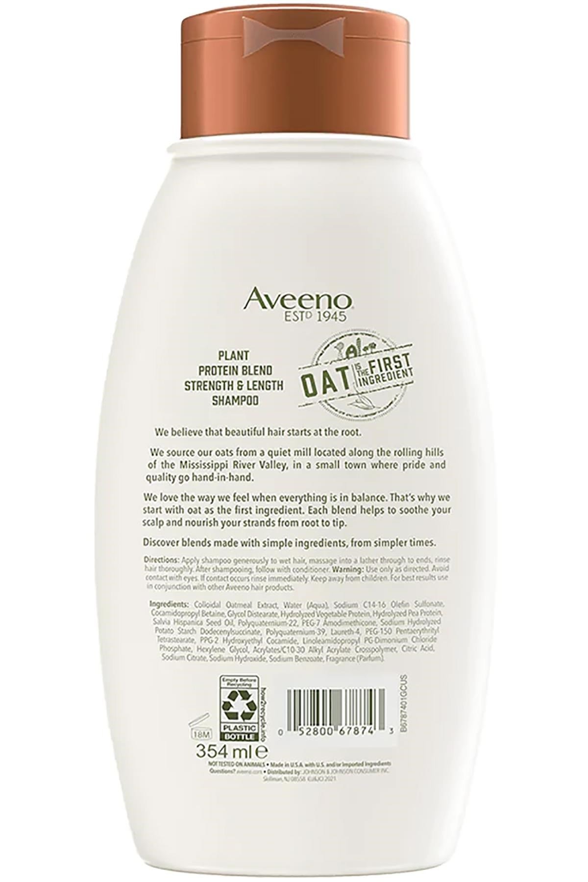 Aveeno Plant Protein Blend Güç ve Uzunluk Desteği Şampuanı 354ML