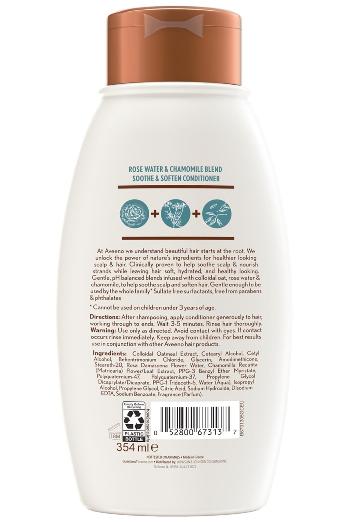 Aveeno Rose Water & Chamomile Blend Saç Kremi 354ML