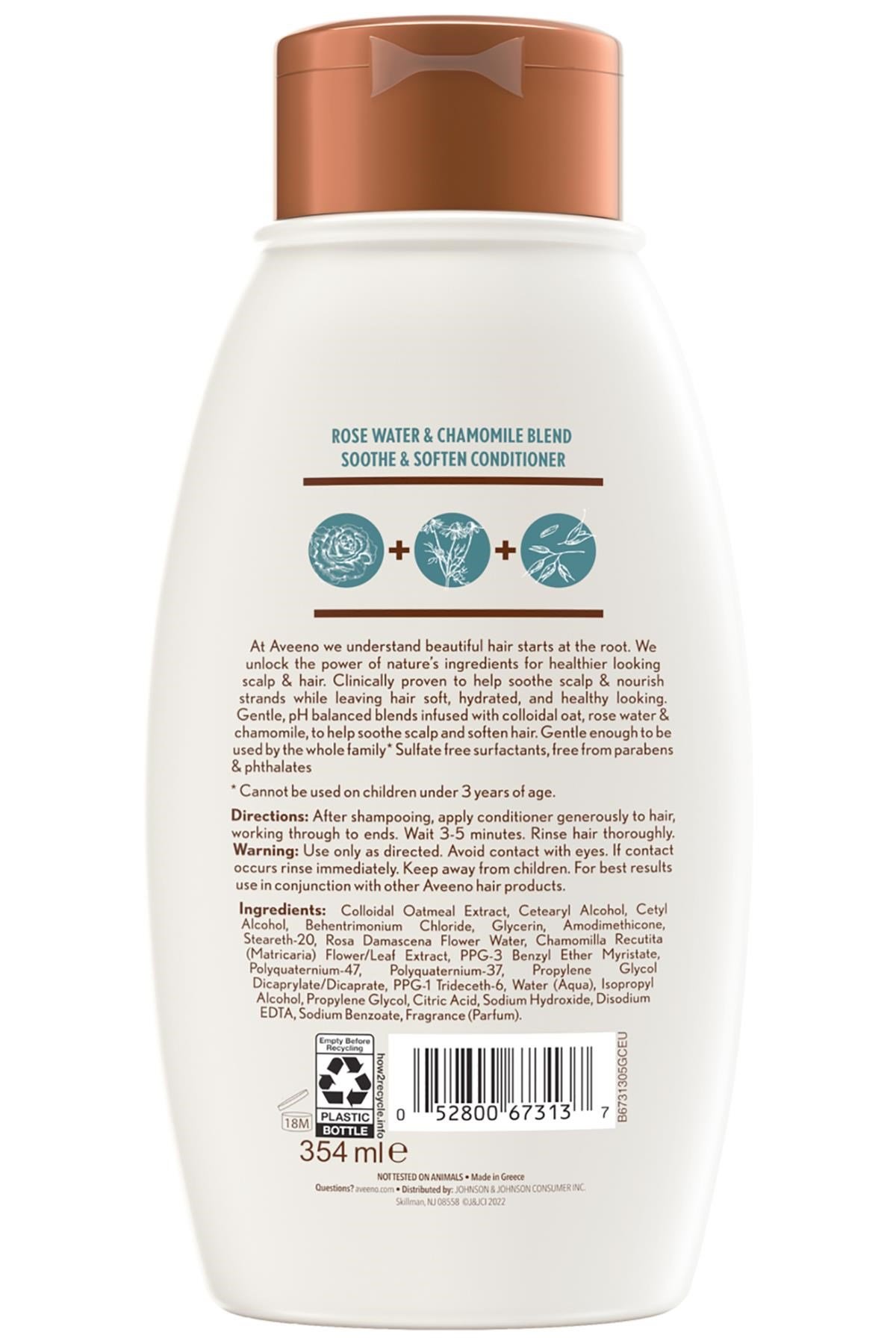 Aveeno Rose Water & Chamomile Blend Saç Kremi 354ML