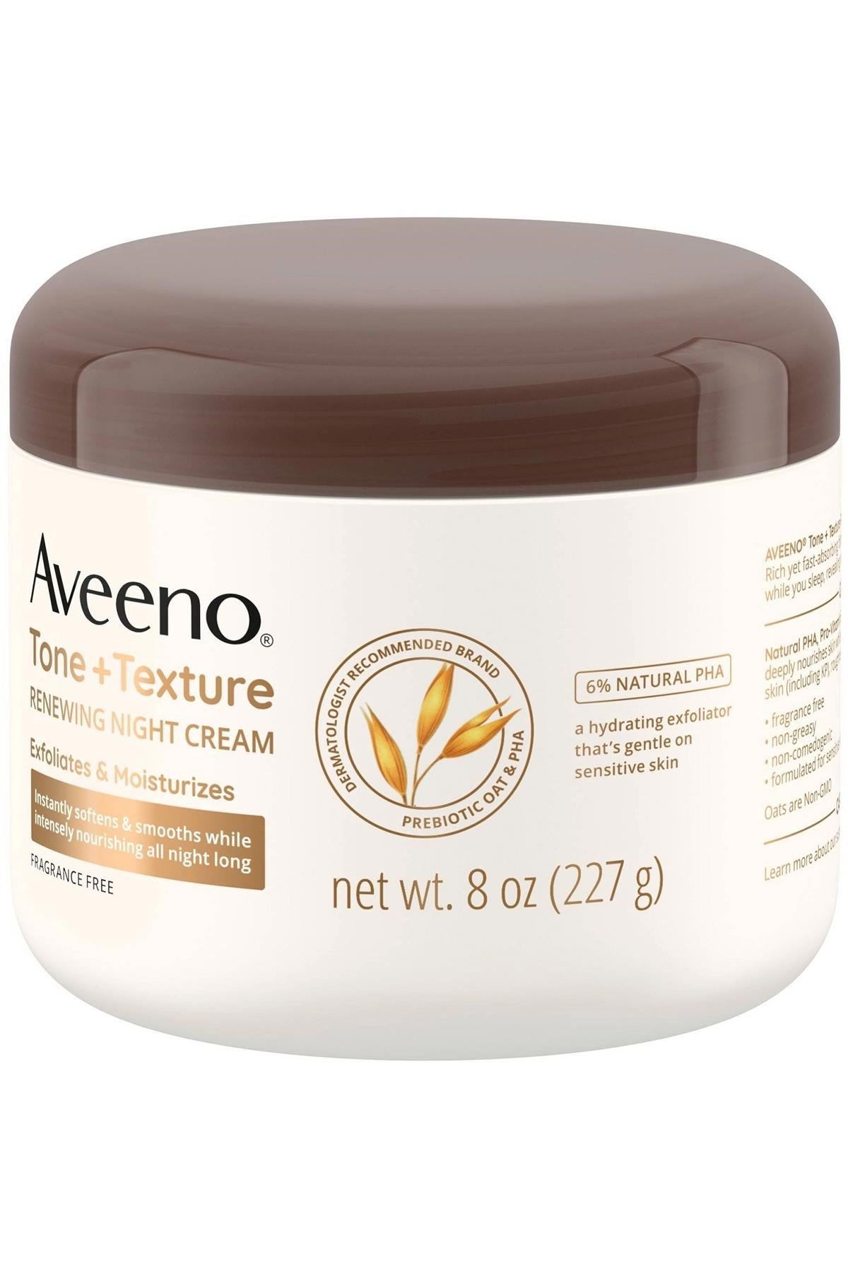 Aveeno Tone + Texture Eksfoliye Edici ve Nemlendirici Gece Vücut Kremi 227GR
