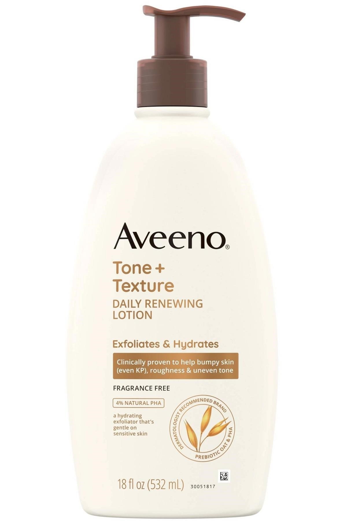 Aveeno Tone + Texture Eksfoliye Edici ve Nemlendirici Günlük Vücut Losyonu 532ML
