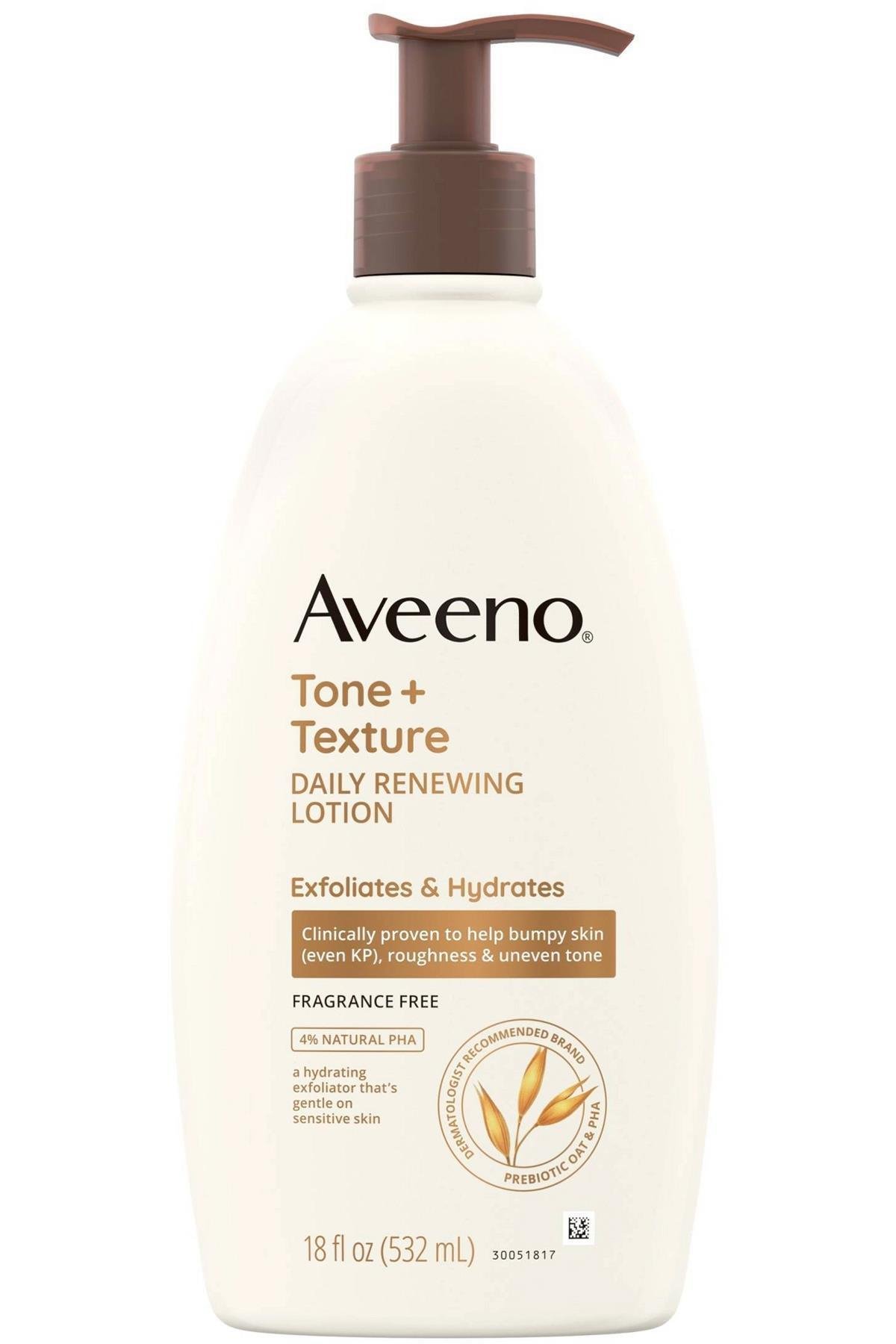Aveeno Tone + Texture Eksfoliye Edici ve Nemlendirici Günlük Vücut Losyonu 532ML