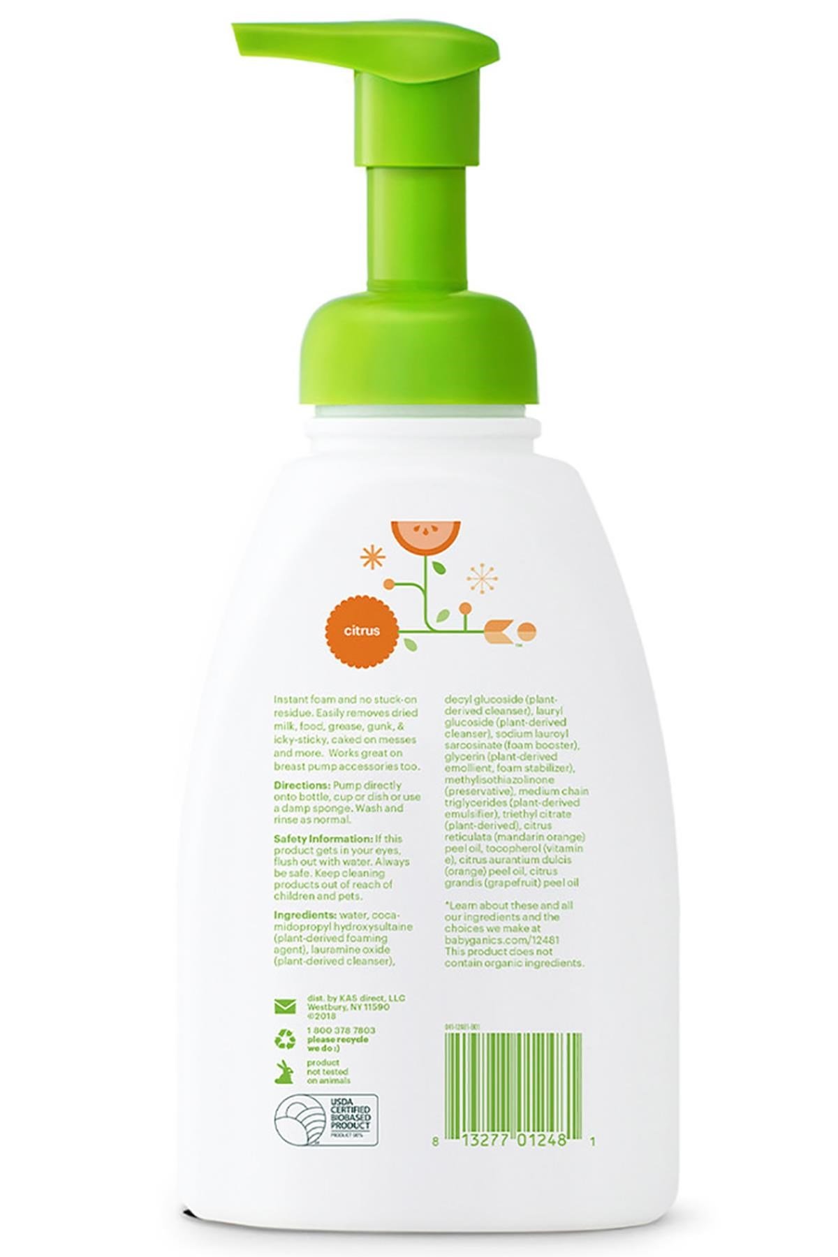 Babyganics Bitkisel Formüllü Bebek Gereçleri Yıkama Köpüren Sabun Narenciye Kokulu 473ML