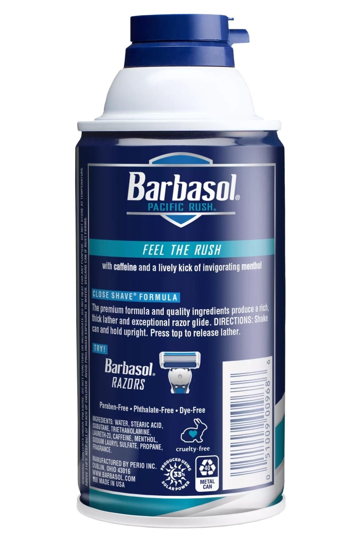 Barbasol Pacific Rush Caffeine + Menthol Ferahlatıcı Tıraş Kremi 283GR