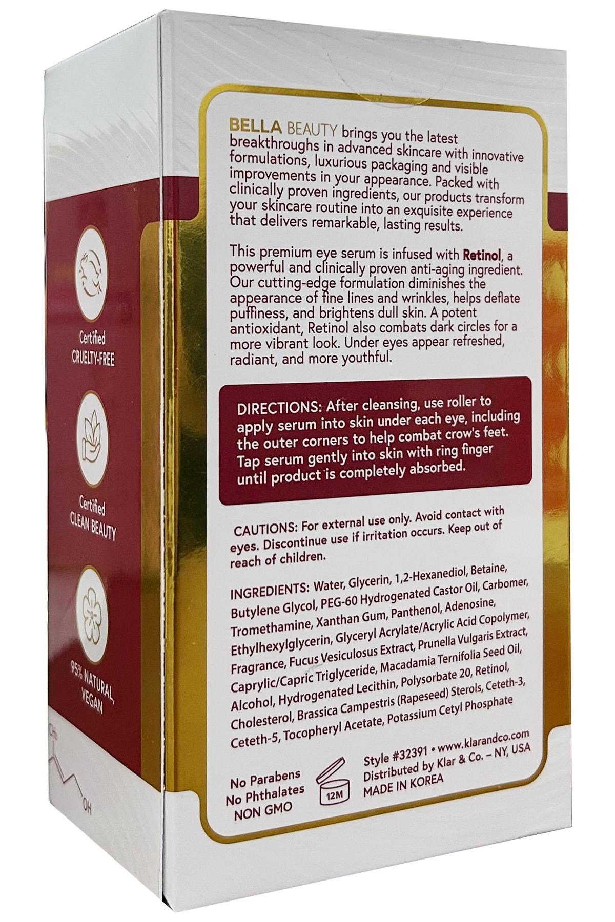 Bella Beauty Retinol Göz Altı Roller Serum 50ML