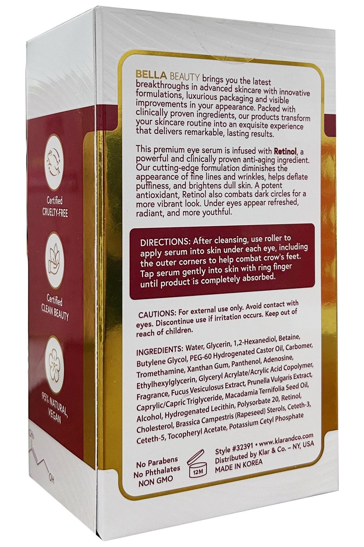 Bella Beauty Retinol Göz Altı Roller Serum 50ML