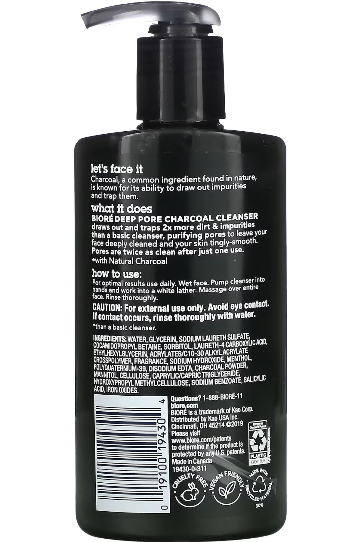 Biore Charcoal Yağlı Ciltler İçin Derin Gözenek Temizleyici 200ML