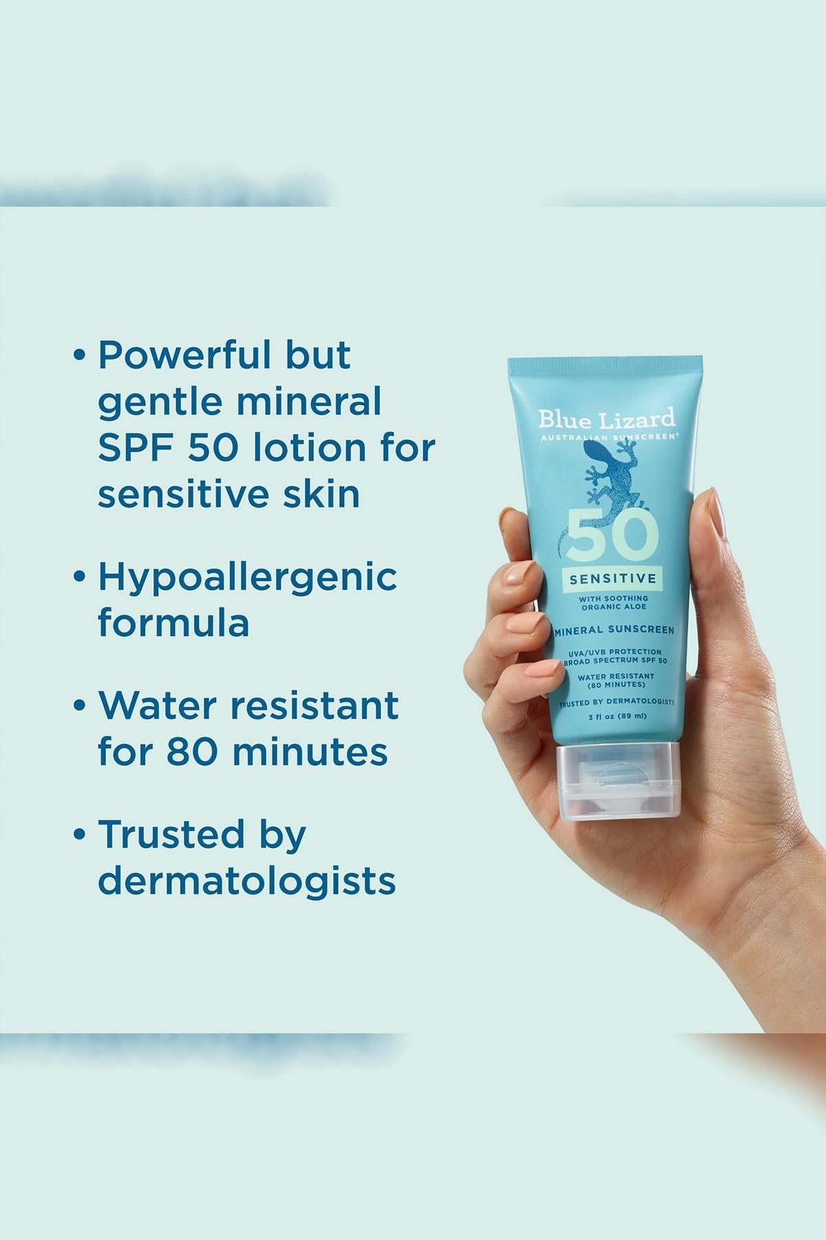 Blue Lizard Sensitive SPF50 Hassas Ciltler İçin Mineral Güneş Kremi 89ML