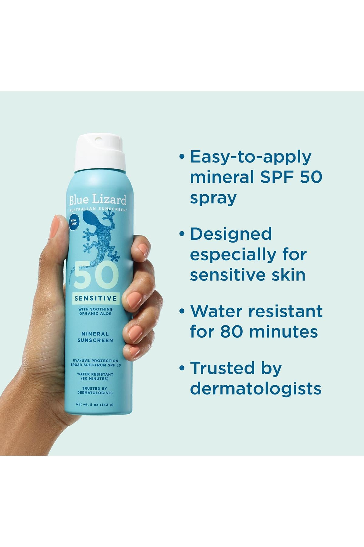 Blue Lizard Sensitive SPF50 Hassas Ciltler İçin Mineral Güneş Spreyi 142GR